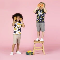 T-shirt Manches Courtes En Coton Pour Enfant Garçon Print Palmiers -Orchestra HGAM3N BLF 12 X