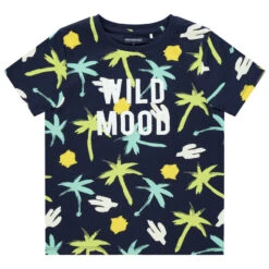 T-shirt Manches Courtes En Coton Pour Enfant Garçon Print Palmiers