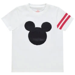 T-shirt Manches Courtes Mickey Disney En Sequins Magiques Pour Garçon