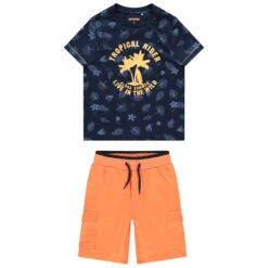 Ensemble Avec T-shirt Imprimé All-over Et Bermuda à Poches