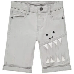 Bermuda En Jean Avec Crocodile Brodé