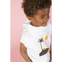 T-shirt Manches Courtes à Capuche Print Paysage -Orchestra HGAM6U BLA 10 X