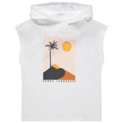 T-shirt Manches Courtes à Capuche Print Paysage