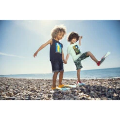 T-shirt Manches Courtes Bleu à Motif Esprit Jungle -Orchestra HGAM6V VEC 12 X