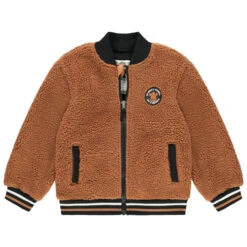 Blouson En Sherpa Moutonnée à Badge Pour Enfant Garçon