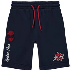Bermuda Bleu Marine à Badges Spider-man Pour Enfant Garçon
