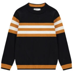 Pull En Tricot à Rayures Contrastées En Jacquard Pour Enfant Garçon