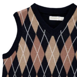 Pull Sans Manches En Tricot à Losanges En Jacquard -Orchestra HGAM9B BLF 3 X