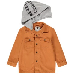 Surchemise Moutarde à Capuche Amovible Pour Enfant Garçon