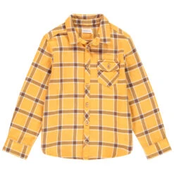 Chemise Manches Longues En Flanelle à Carreaux Pour Enfant Garçon