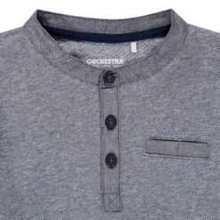 T-shirt Manches Longues Pour Enfant Garçon à Col Boutonné -Orchestra HGAMAZ BLF 3 X