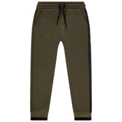 Pantalon De Jogging En Molleton Kaki à Bande Imprimée Pour Enfant Garçon