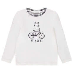 T-shirt Manches Longues Pour Enfant Garçon En Coton Print Vélo En Relief