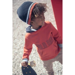 Sweat En Molleton Bicolore à Message Printé Pour Enfant Garçon 10 Sweat En Molleton Bicolore à Message Printé Pour Enfant Garçon -Orchestra HGAMBU RGM 11 X