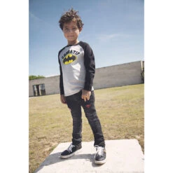 Jean Droit Effet Délavé à Badges Super-héros Pour Enfant Garçon -Orchestra HGAMCC NOI 10 X