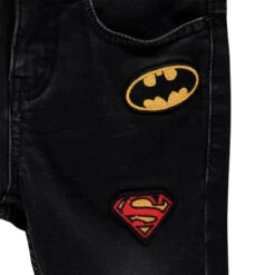 Jean Droit Effet Délavé à Badges Super-héros Pour Enfant Garçon -Orchestra HGAMCC NOI 3 X