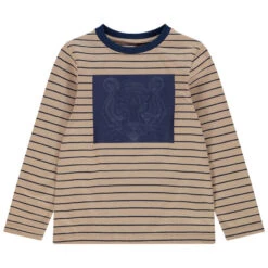 T-shirt Manches Longues Rayé Pour Enfant Garçon