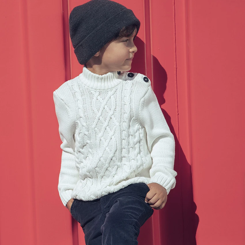 Pull En Tricot à Jeux De Mailles Pour Enfant Garçon 4 Pull En Tricot à Jeux De Mailles Pour Enfant Garçon – Image 4