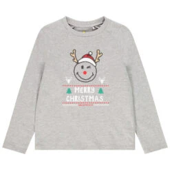 T-shirt De Noël Manches Longues Motif Renne Pour Enfant Garçon