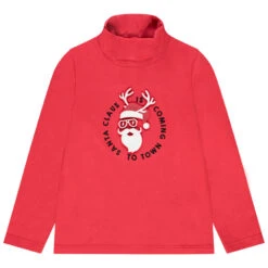 Sous-pull Rouge Motif Père Noël En Relief Pour Enfant Garçon