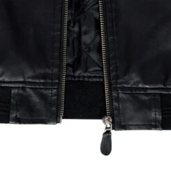 Veste Imitation Cuir Zippée Avec Poches Pour Garçon -Orchestra HGAMFR NOI 3 X