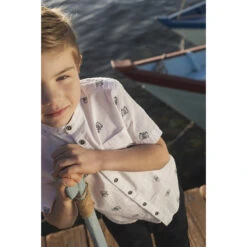 Chemise Manches Courtes Col Mao Pour Garçon -Orchestra HGAMFU BLA 10 X