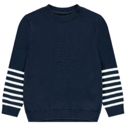 Pull En Tricot à Rayures Et Motifs Pour Garçon
