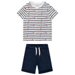 Ensemble De Plage T-shirt Rayé + Short Pour Garçon