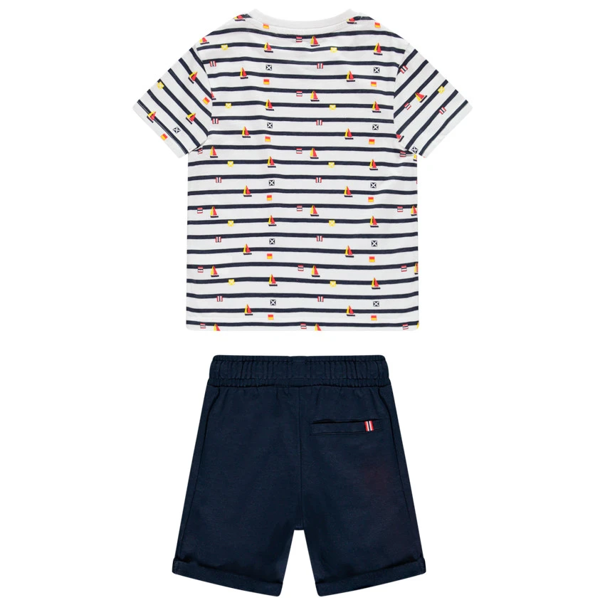 Ensemble De Plage T-shirt Rayé + Short Pour Garçon 2 Ensemble De Plage T-shirt Rayé + Short Pour Garçon – Image 2
