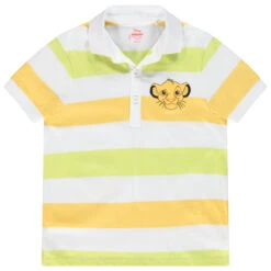 Polo Manches Courtes Larges Rayures Print Le Roi Lion Disney Pour Garçon