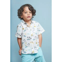 Chemise Manches Courtes Imprimé Jungle Beach Pour Garçon -Orchestra HGAMHY BLA 10 X