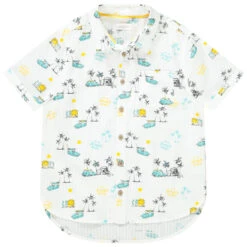 Chemise Manches Courtes Imprimé Jungle Beach Pour Garçon