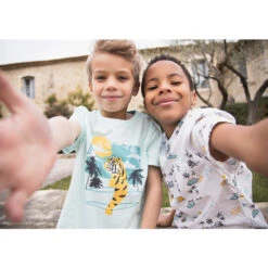 Chemise Manches Courtes Imprimé Jungle Beach Pour Garçon -Orchestra HGAMHY BLA 8 X