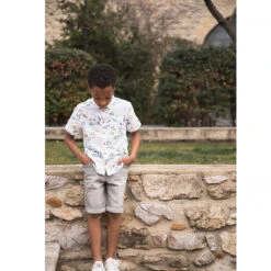 Chemise Manches Courtes Imprimé Jungle Beach Pour Garçon -Orchestra HGAMHY BLA 9 X