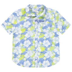 Chemise Manches Courtes Imprimé Fleurs/étoiles Pour Garçon