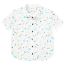 Chemise Manches Courtes En Coton Imprimé Surfs Pour Garçon