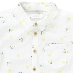 Chemise Manches Courtes Imprimé Masques/palmiers Pour Garçon -Orchestra HGAMJP BLA 3 X