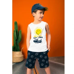 Ensemble De Plage Débardeur Et Bermuda SmileyWorld Pour Garçon -Orchestra HGAMK7 BLA 5 X