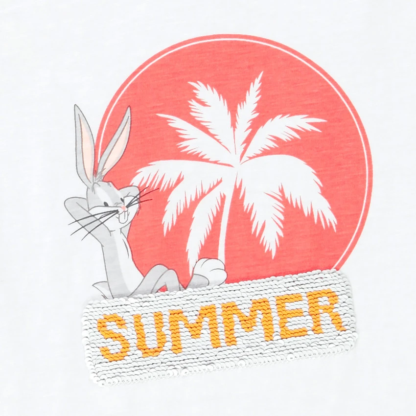 Ensemble De Plage T-shirt + Short Print Bugs Bunny Looney Tunes Pour Garçon 4 Ensemble De Plage T-shirt + Short Print Bugs Bunny Looney Tunes Pour Garçon – Image 4