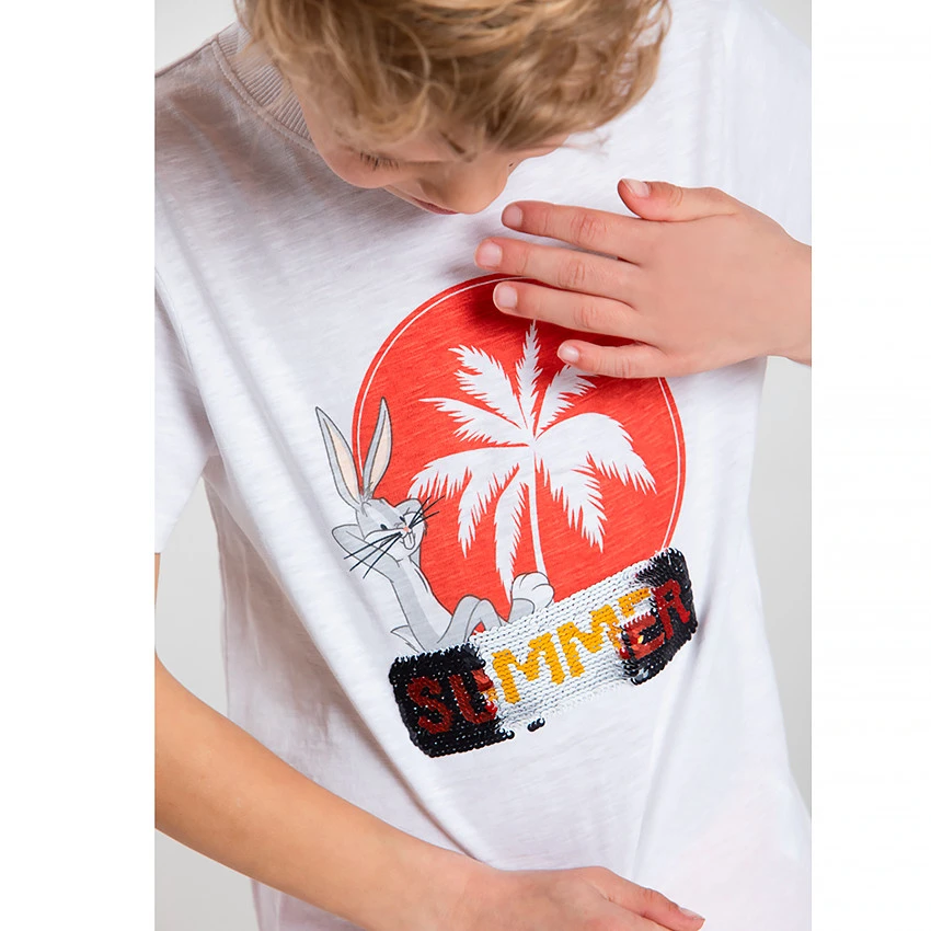 Ensemble De Plage T-shirt + Short Print Bugs Bunny Looney Tunes Pour Garçon 6 Ensemble De Plage T-shirt + Short Print Bugs Bunny Looney Tunes Pour Garçon – Image 6