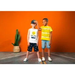 Bermuda En Jean Délavé Avec Ceinture Pour Garçon -Orchestra HGAMMV BLC 6 X