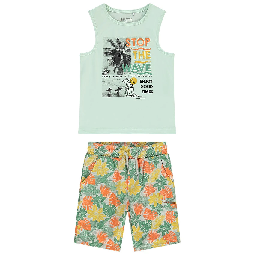 Ensemble De Plage Débardeur Et Short Pour Garçon 1 Ensemble De Plage Débardeur Et Short Pour Garçon