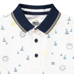 Polo Manches Courtes Imprimé SmileyWorld Pour Garçon -Orchestra HGAMNB BLA 3 X