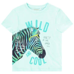 T-shirt Manches Courtes Print Zèbre Pour Garçon