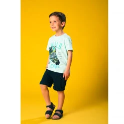 T-shirt Manches Courtes Print Zèbre Pour Garçon -Orchestra HGAMNK BLC 6 X