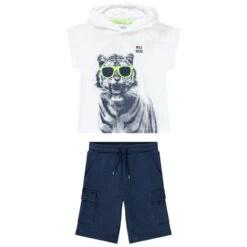 Ensemble De Plage Débardeur à Capuche + Bermuda Pour Garçon