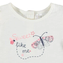 T-shirt Manches Longues à Pans Volantés Et Papillon Printé -Orchestra HI00D4 ECR 3 X