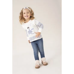 T-shirt Manches Longues En Coton à Danseuse Brodée Et Rayures Pour Bébé Fille 8 T-shirt Manches Longues En Coton à Danseuse Brodée Et Rayures Pour Bébé Fille -Orchestra HI00KH ECR 11 X