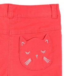 Pantalon Rouge Uni En Twill Doublé Jersey Et Poches Forme Chat -Orchestra HI00KT RGM 3 X