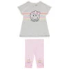 Ensemble Tunique à Rayures Print Smiley Baby Et Legging Rose